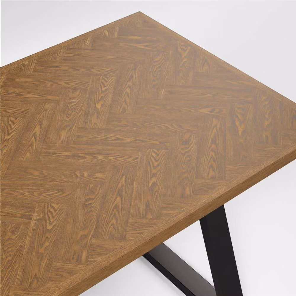 Wyld Haus Balbriggan Rectangular Dining Table in Brown Wood with Black Metal Legs, W/D/H: 90.0 x 76.5 x 90.0 cm – 3