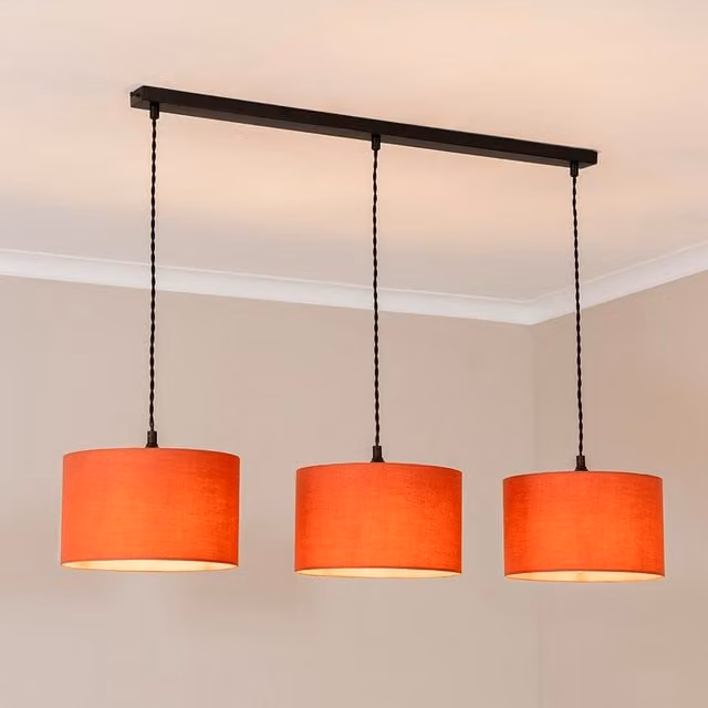 ValueLights Reni 3 Drop Bar Ceiling Pendant Light in Matte Black with LED Bulbs