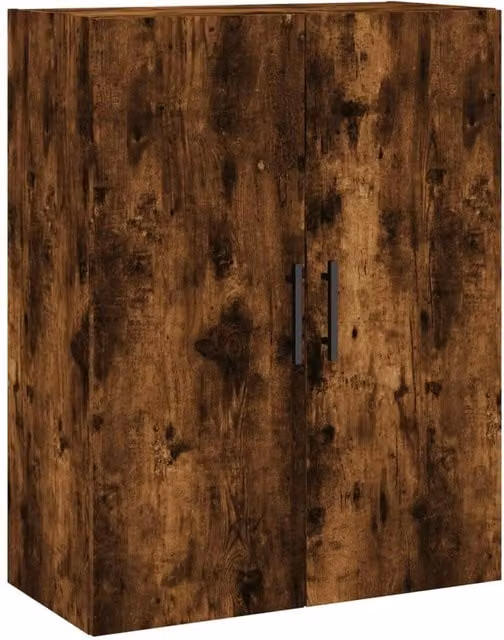 Berkfield Home Wall Mounted Smoked Oak Cabinet in Brown, W: 69.5 cm, D: 34 cm, H: 90 cm