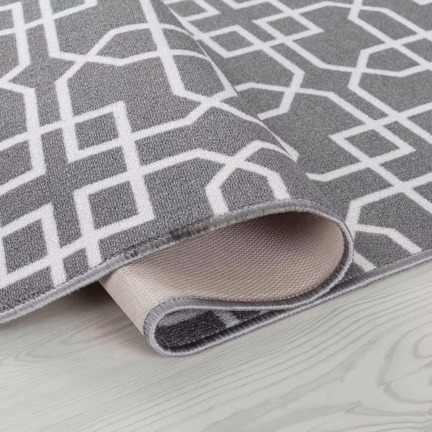 Desire Rugs Grey Cubed Trellis Design Non-Slip Machine Washable Doormat, W: 80 cm, D: 50 cm – 2