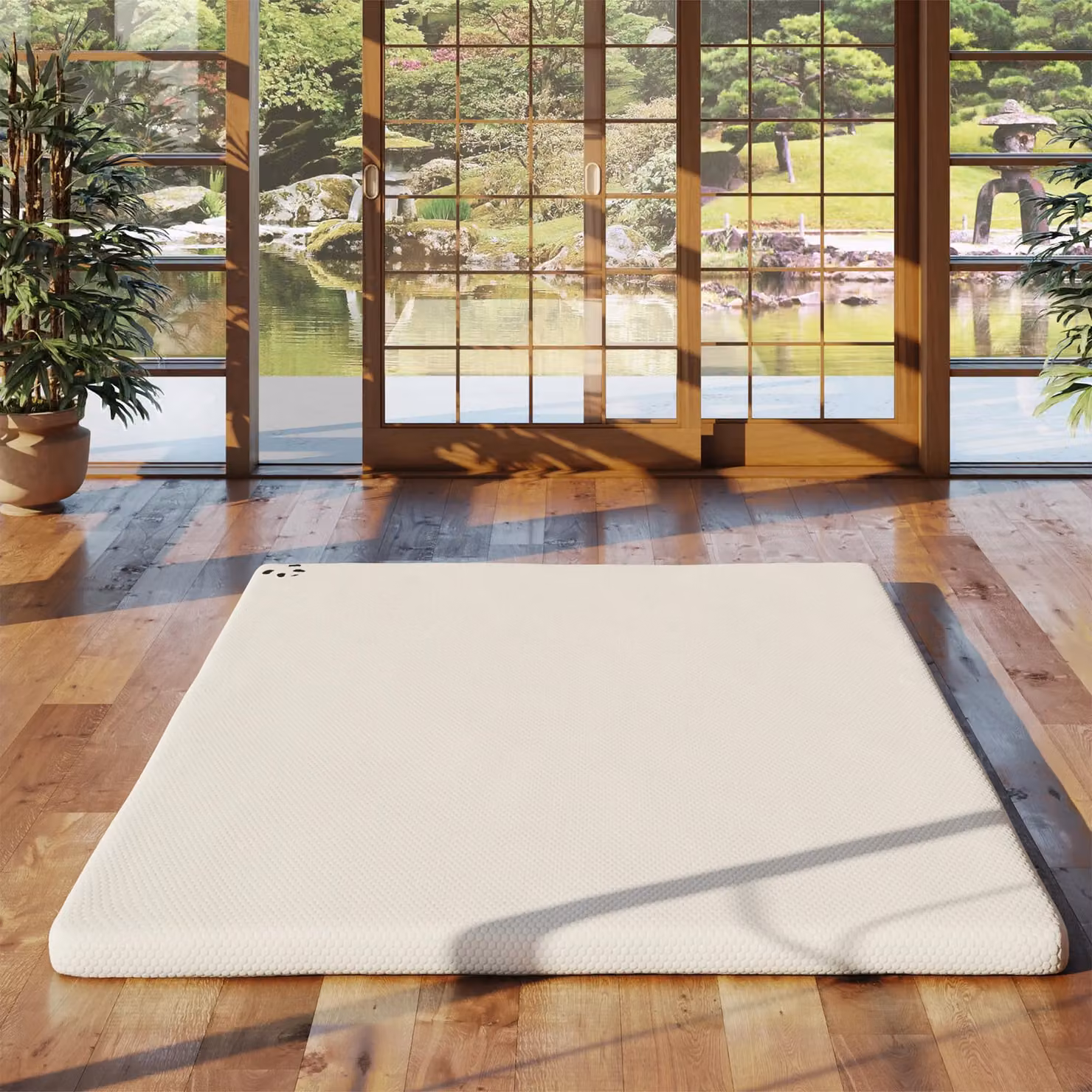 Panda London Memory Foam Bamboo Mattress Topper in White, EU Double – 3