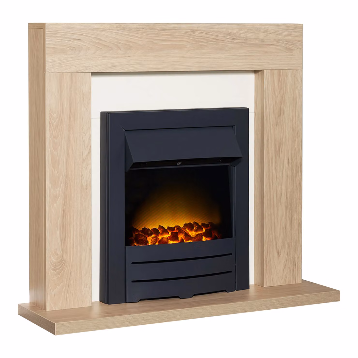 Adam Fires & Fireplaces Malmo Fireplace in Oak and Cream with Colorado Electric Fire in Black, 39 Inch – 5