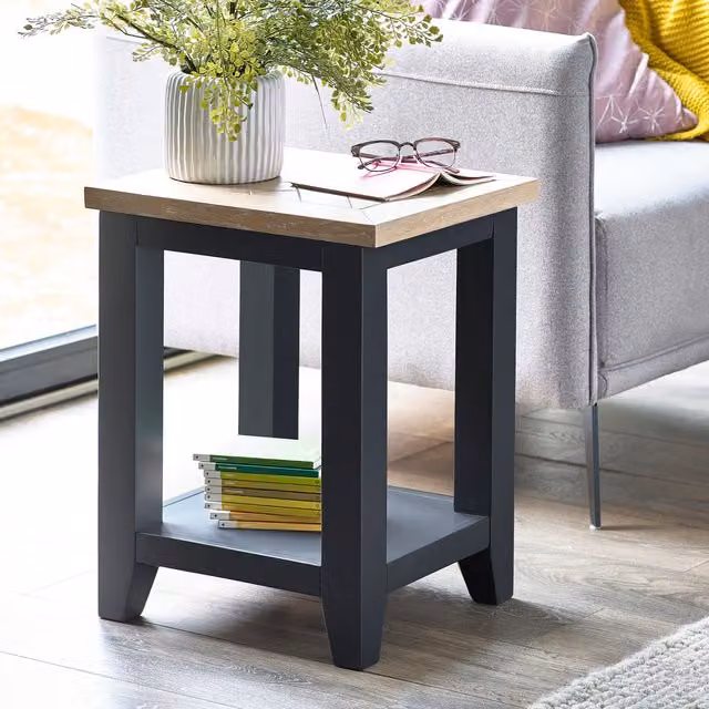 Julian Bowen Bordeaux Grey and Oak Wooden Lamp Table, W/D/H: 44 x 38 x 55 cm – 5