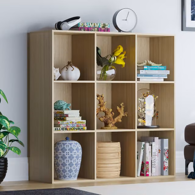 Vida Designs Durham 9 Cube Storage Unit in Oak Brown