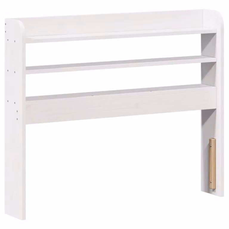 Berkfield Home Rustic White Solid Wood Pine Headboard with Integrated Bedside Shelves, Width: 75 cm