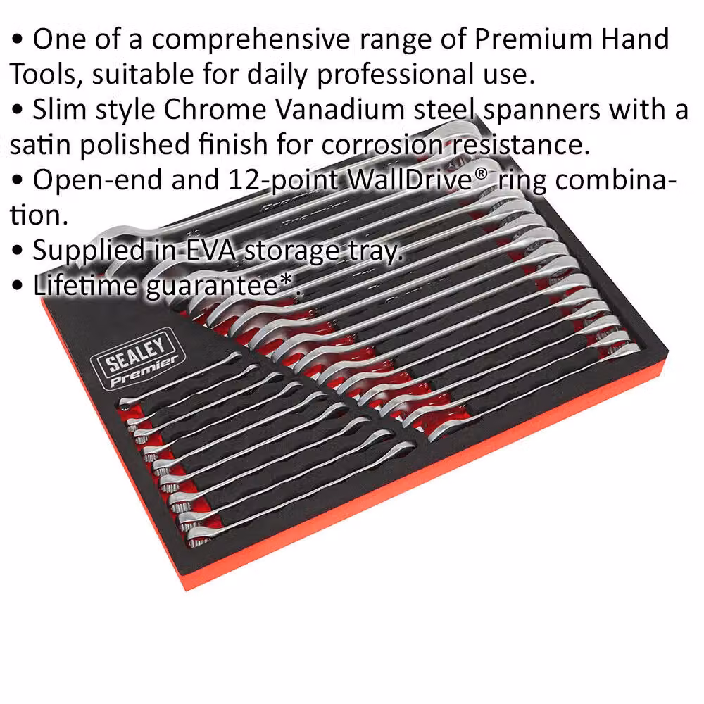 Loops 25-Piece Slim Handled Combination Spanner Set, 12-Point Metric Ring Open Head Wrench in Silver and Multicolour Chrome Vanadium – 2
