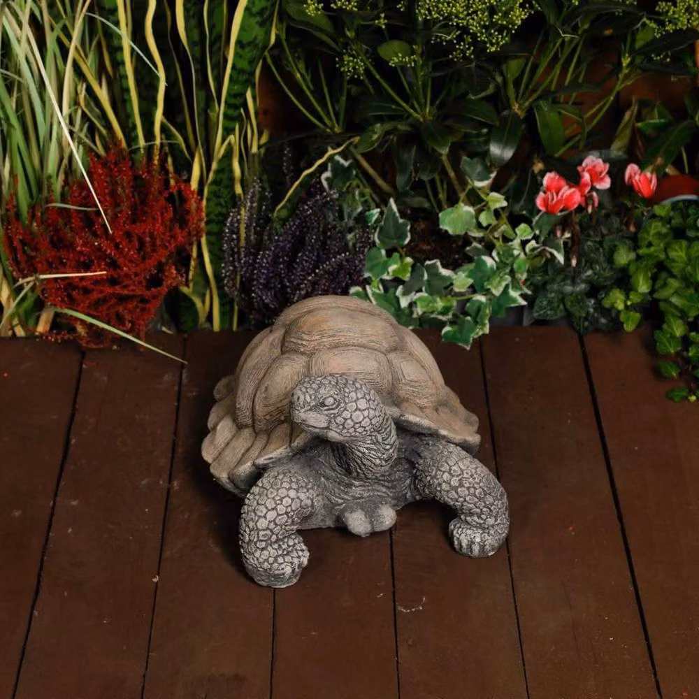 Havendro Concrete Tortoise Garden Ornament Statue in Grey, W/D/H: 30 x 19 x 22 cm – 3