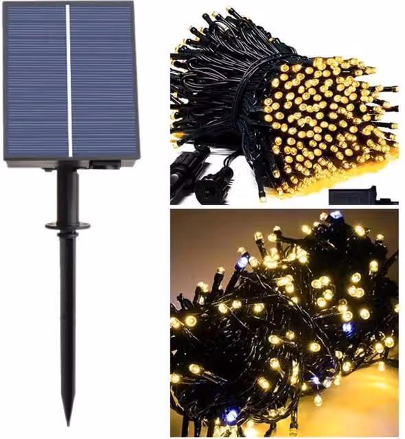 KDMD Solar 500 LED Fairy Lights String, 50m, Black – 1