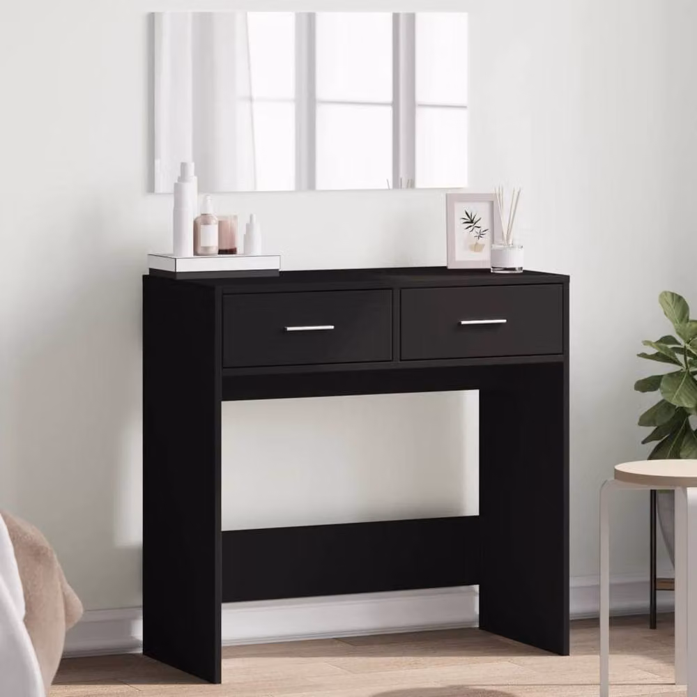 Berkfield Home Modern Dressing Table with Mirror in Black, W/D/H: 80 x 39 x 80 cm – 2