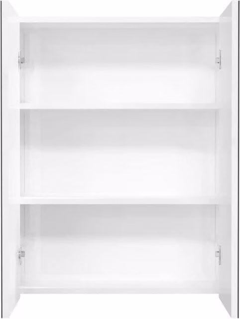 Berkfield Home Glossy White MDF Bathroom Mirror Cabinet with Glass Doors, W/D/H: 60 x 15 x 75 cm