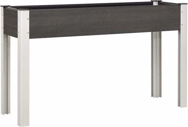Berkfield Home Garden Grey WPC and Steel Raised Bed W/D/H: 120 x 40 x 75 cm