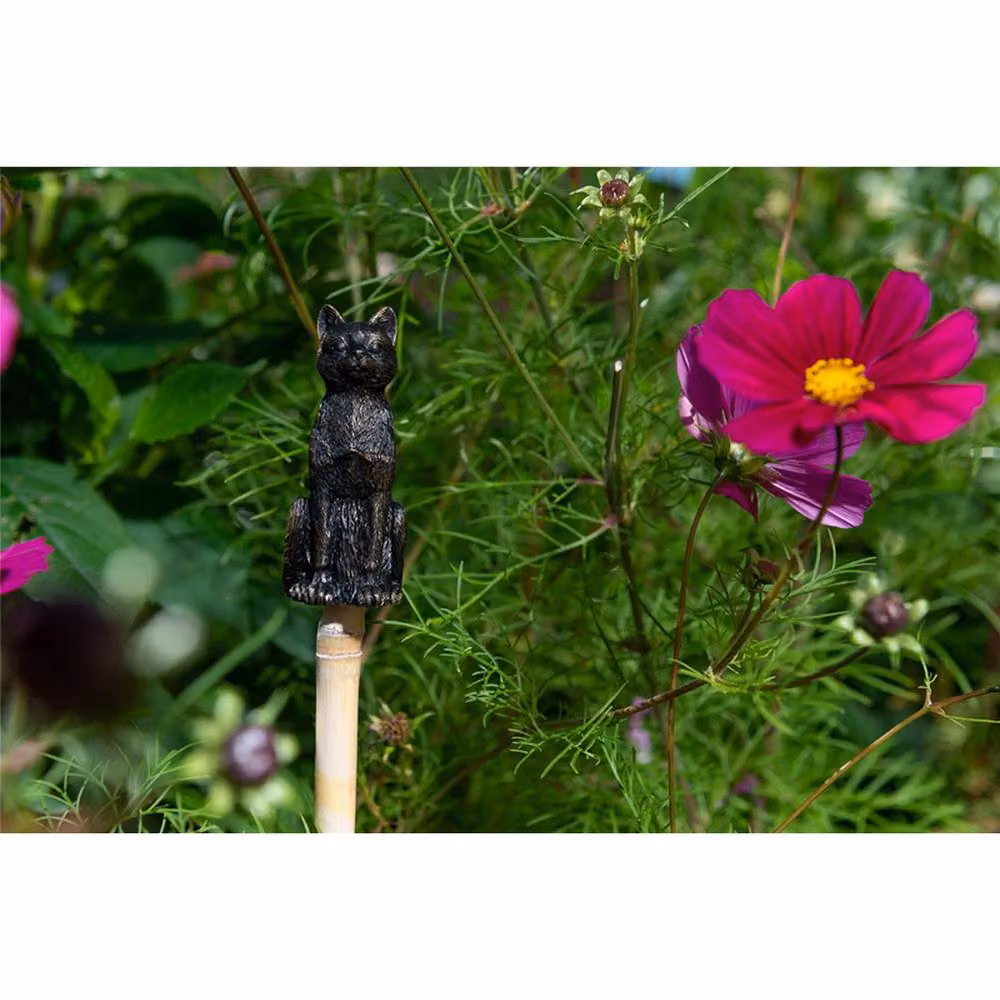 Jardinopia Cat Cane or Stake Topper Pot Buddy in Bronze, W3.5 x H8 cm – 5