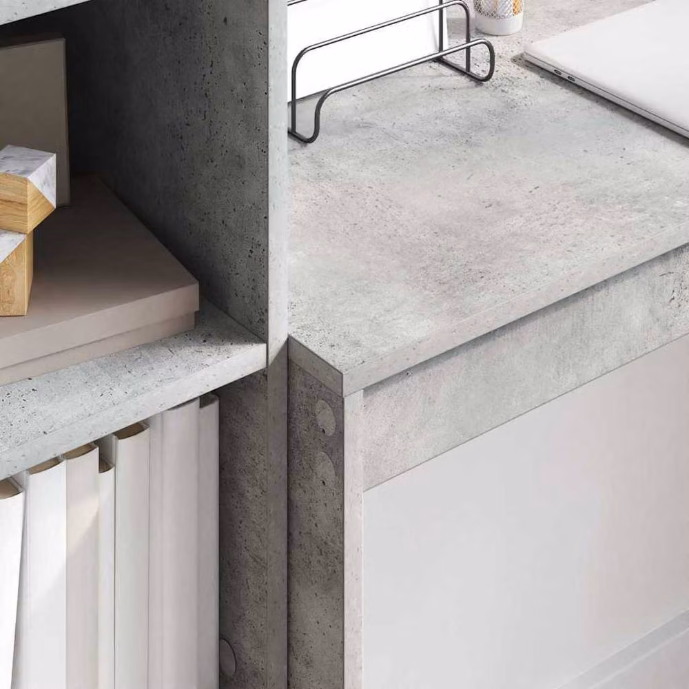 Berkfield Home Writing Desk in Concrete Grey, W/D/H: 100 x 40 x 76 cm – 3