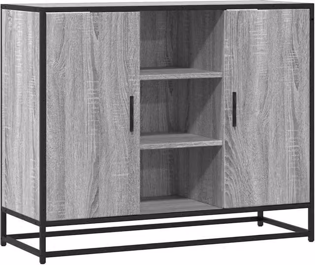 Berkfield Home Grey Sonoma Sideboard in Engineered Wood, W/D/H: 92 x 35 x 76 cm – 1