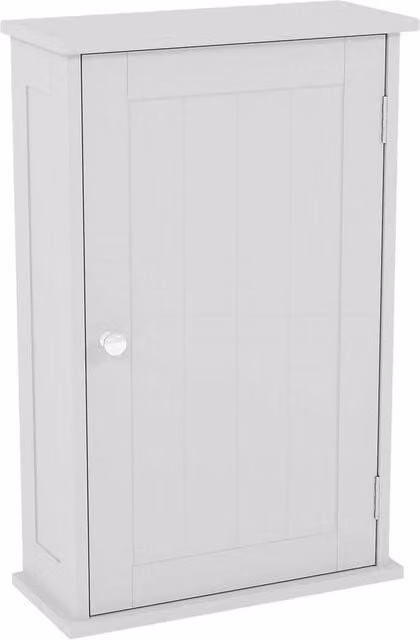 PAWNORA Modern Wall Mounted Single Bathroom Cabinet in White MDF