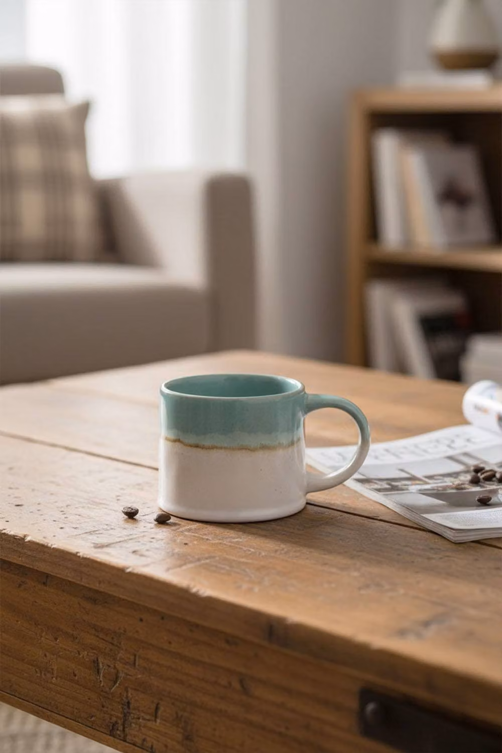 Scandi Home Set of 2 Green Ceramic Nova Mugs, 460ml – 2