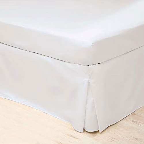 Belledorm Easycare 200 Thread Count Polycotton Percale Box Pleat Platform Valance, White, Super King