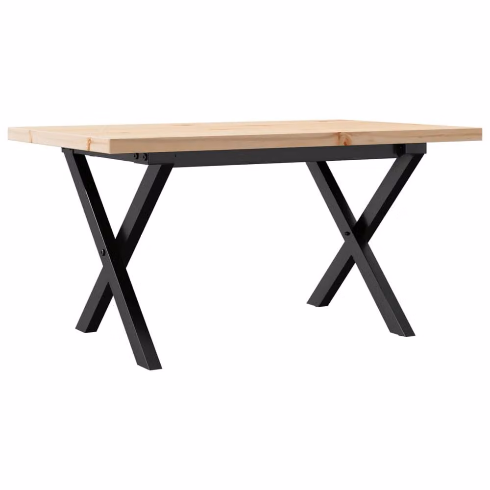 Berkfield Home X-Frame Coffee Table in Brown Solid Pine and Steel, W: 80 cm, D: 50 cm, H: 40.5 cm – 2
