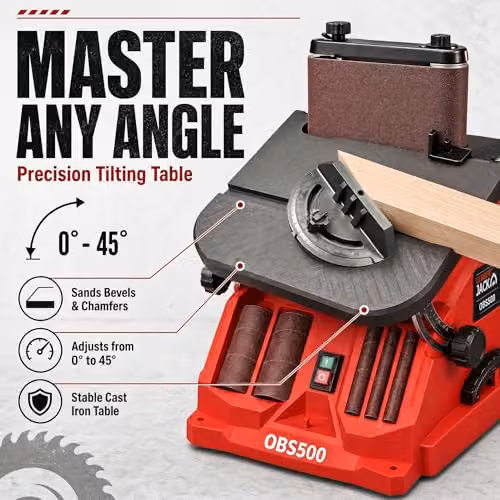 Lumberjack Red Benchtop Bobbin Spindle Belt Sander 450W 230V 58OPM – 6