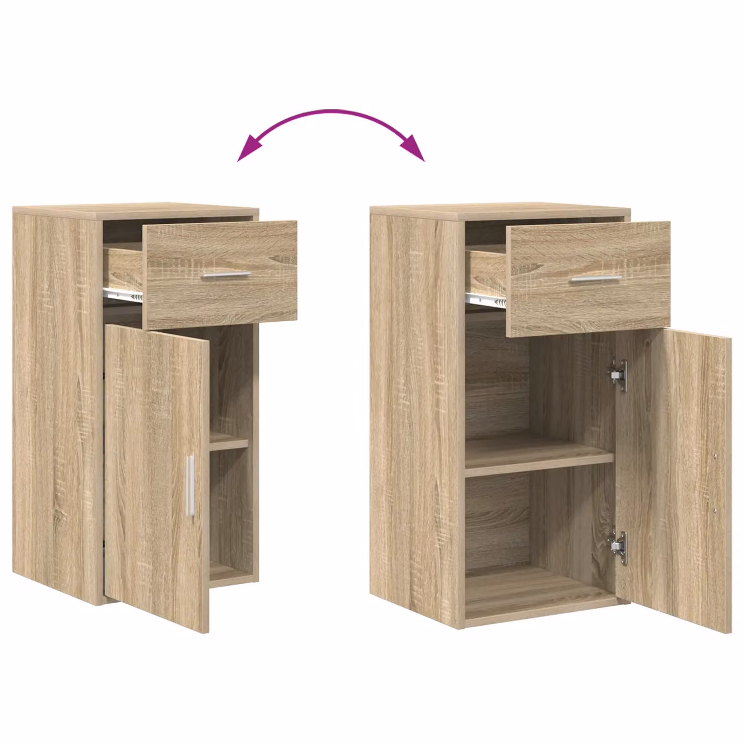 Berkfield Home Sonoma Oak MDF Storage Cabinet in Brown – 4