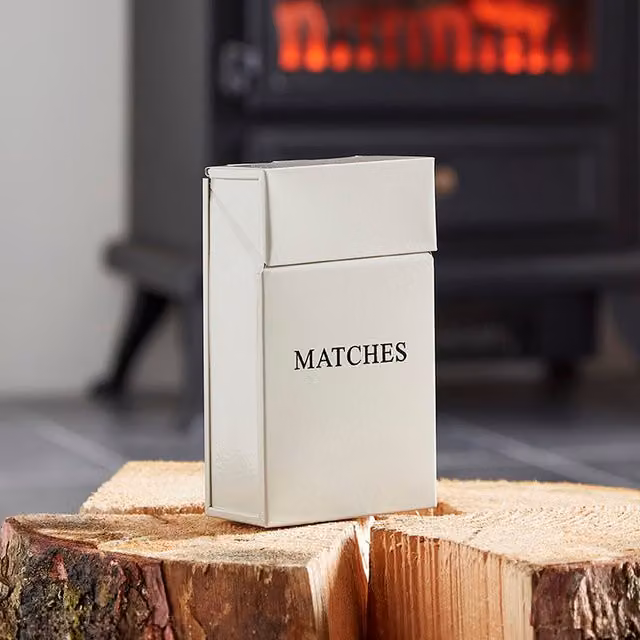 Inglenook Premium Metal Matchbox Holder, Cream – 1