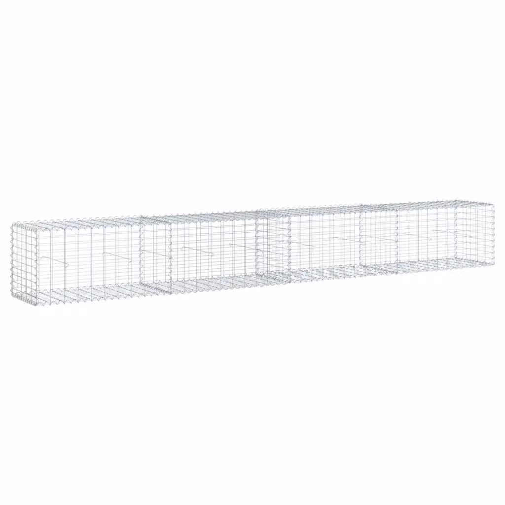 Berkfield Home Silver Galvanised Steel Gabion Basket with Cover, W/D/H: 400 x 50 x 50 cm – 2