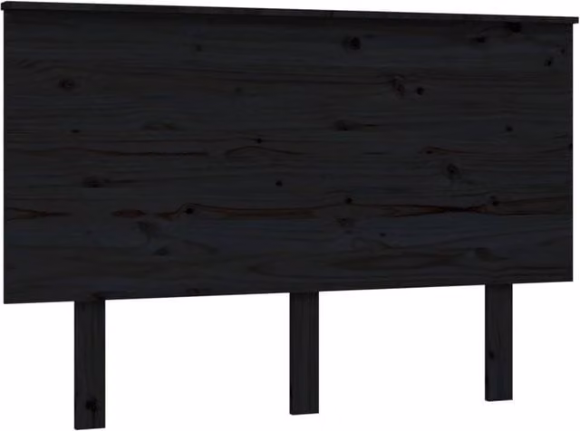 Berkfield Home Rustic Solid Pine Bed Headboard, Black, W: 124 cm, D: 6 cm, H: 82.5 cm