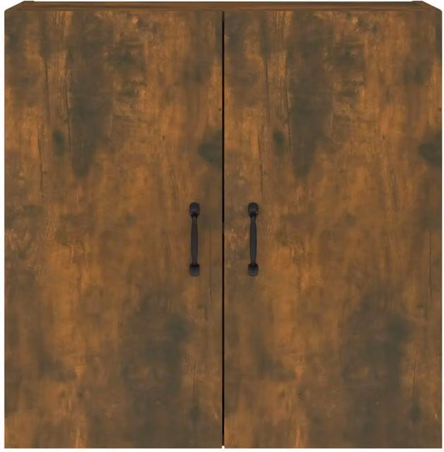 Berkfield Home Wall Mounted Smoked Oak Cabinet in Brown, W/D/H: 60 x 31 x 60 cm