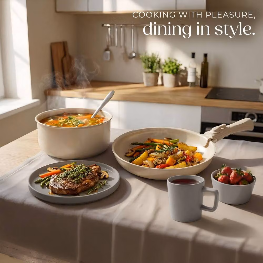 tectake Una/Genua Kitchen Starter Set in Multicolour Ceramic and Stoneware – 5