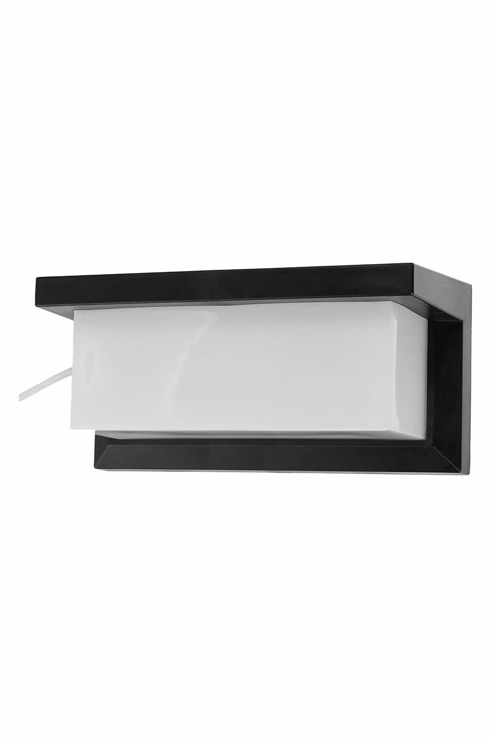 Garden Sanctuary Black Rectangular IP65 Waterproof Outdoor LED Wall Light with Warm White Accent – 4