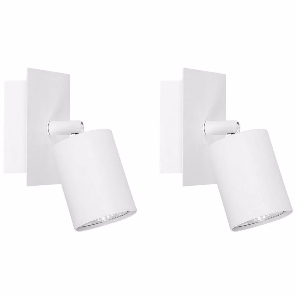 Wyld and Coco Set of 2 White Metal Adjustable LED Wall Sconces – 2
