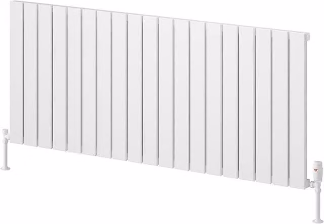 Bathroom Kingdom Piatto White Single Flat Panel Horizontal Aluminium Radiator W: 142 cm, H: 60 cm