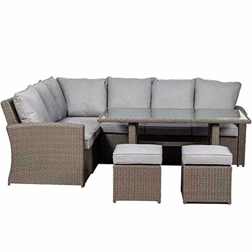 Royalcraft Paris 7pc Deluxe Modular Corner Dining Set in Grey – 1