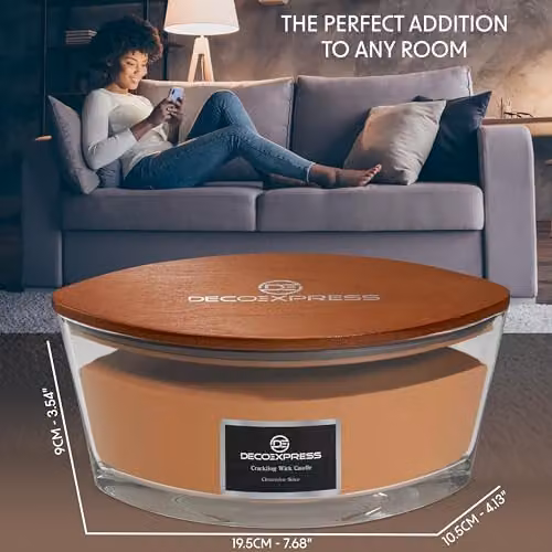 Deco Express Clementine Spice Scented Woodwick Candle in Brown – 5