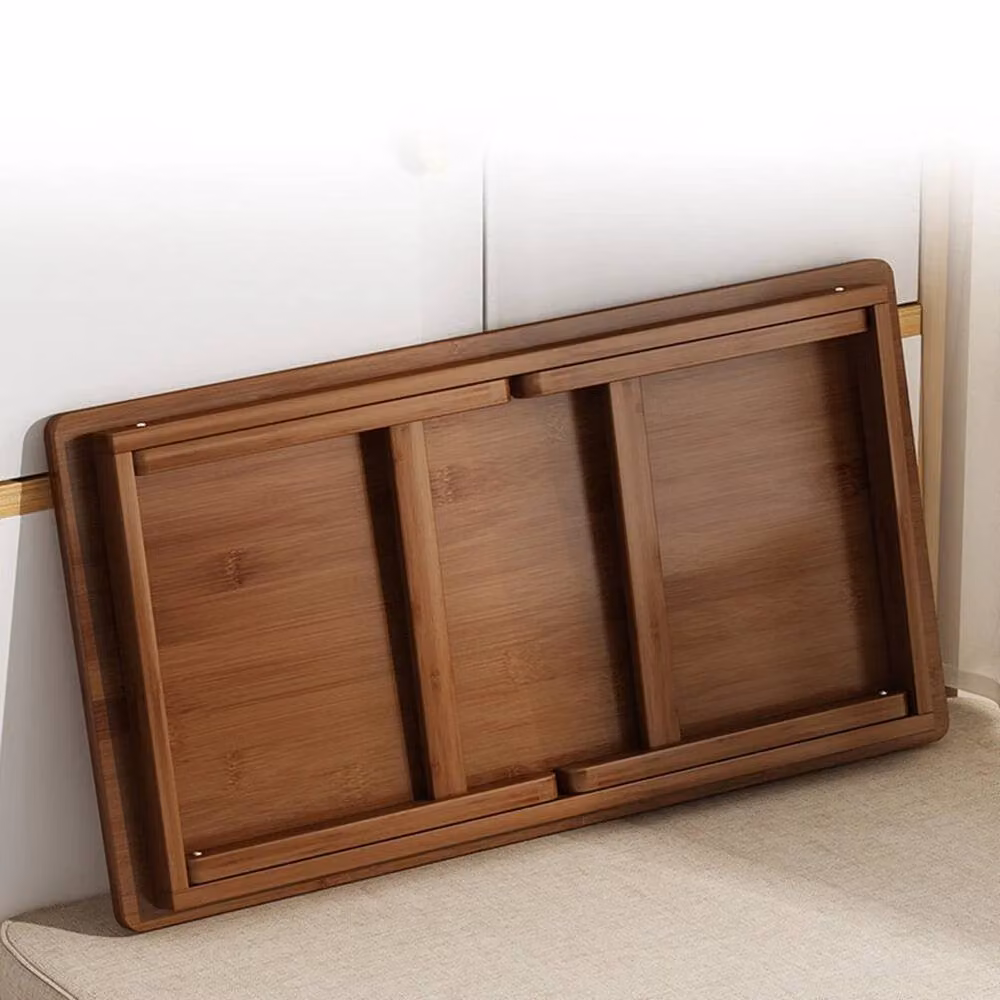 KORVIXA Foldable Wooden Coffee and Tea Table in Brown, W/D/H: 77 x 34.3 x 27 cm – 3