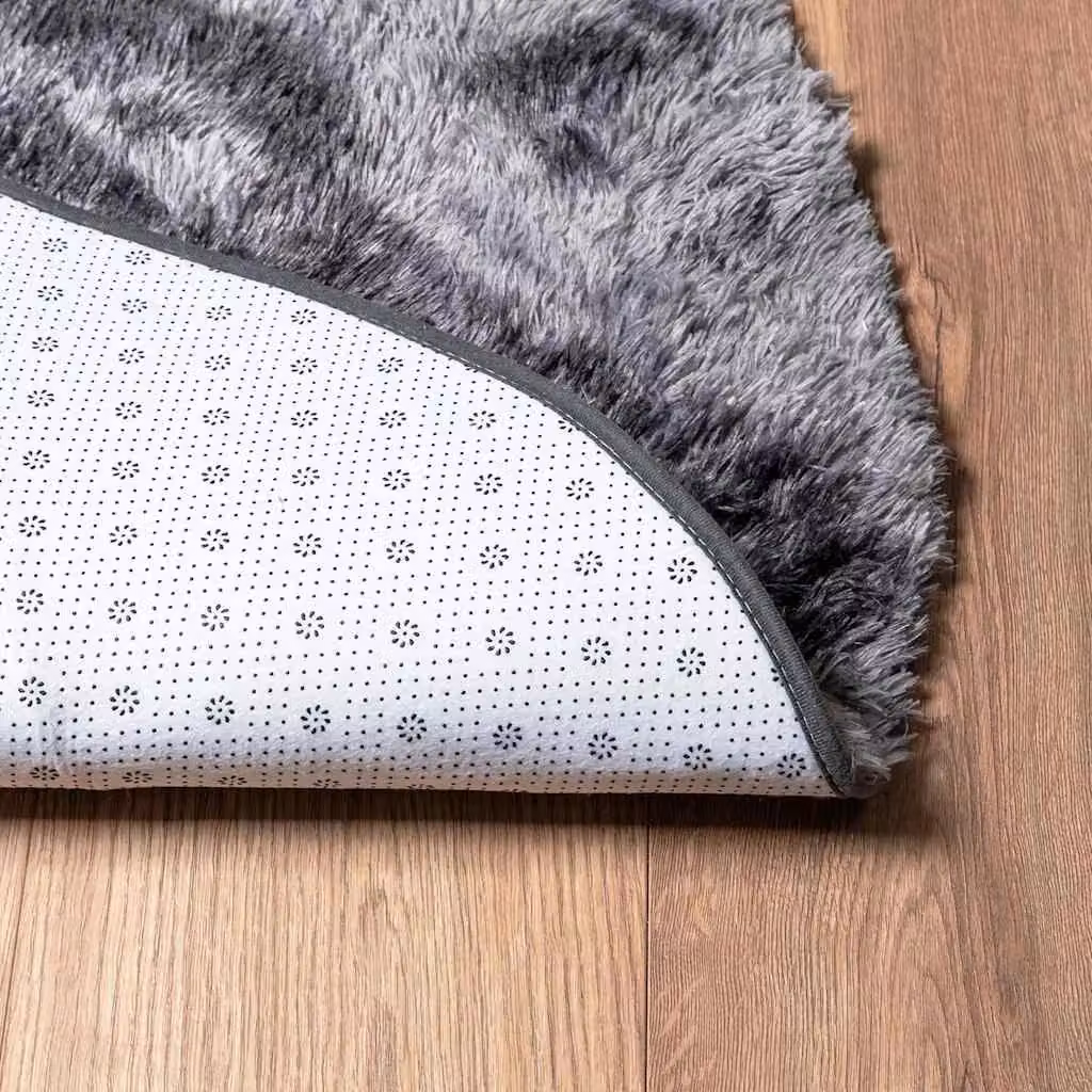Berkfield Home NAVARRA Shaggy High Pile Rug, Dark Grey, W/D/H: 160 x 160 x 1 cm – 5
