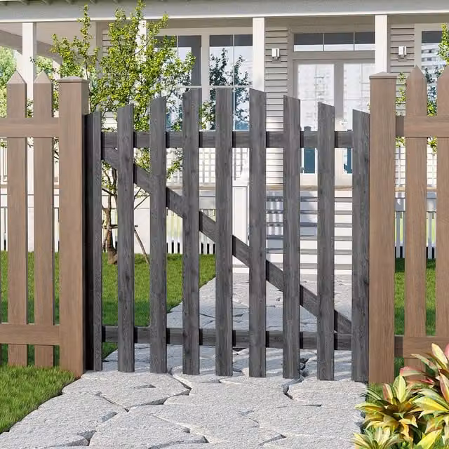 Darphe Classic Ledge and Braced Wooden Garden Gate with Pointed Top, Grey, Height: 120 cm