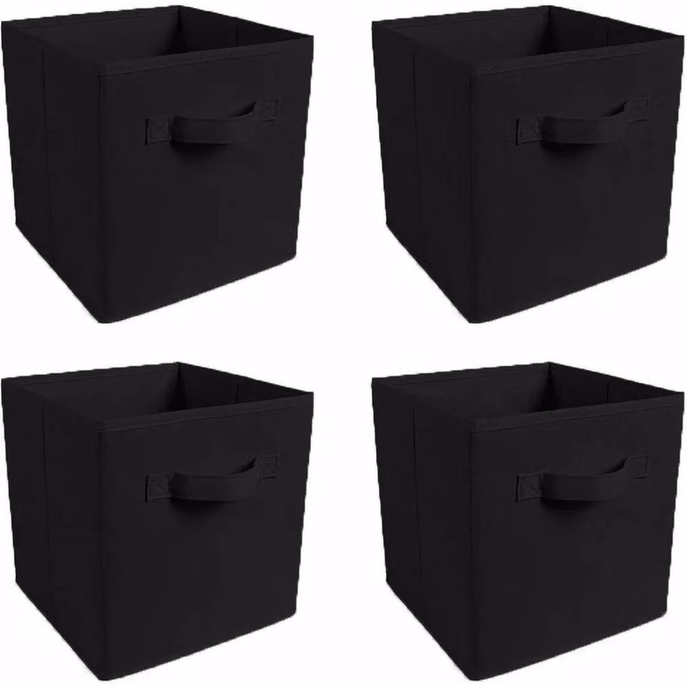 Kelvenix 4 Pack Black Foldable Storage Boxes with Handles – 2