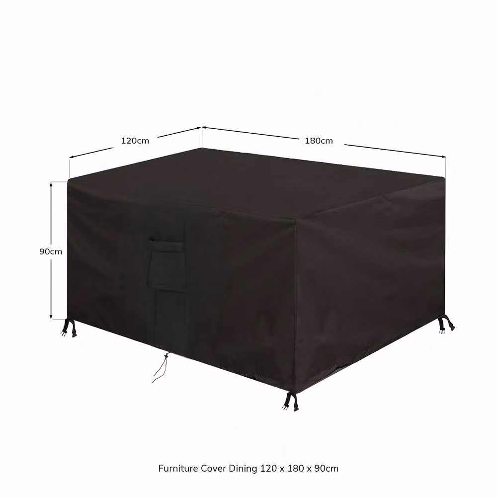 Primrose Waterproof and Breathable UV Protection Furniture Cover in Black, W/D/H: 120 x 180 x 90 cm – 2