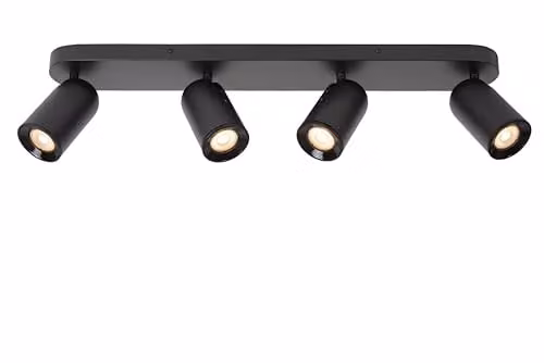 Lucide Punch Dimmable and Adjustable Ceiling Spotlight Bar in Black with 4xGU10 LED Lamps