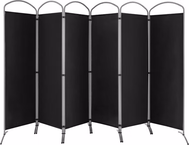 Costway Modern Folding Room Divider in Matt Black Metal