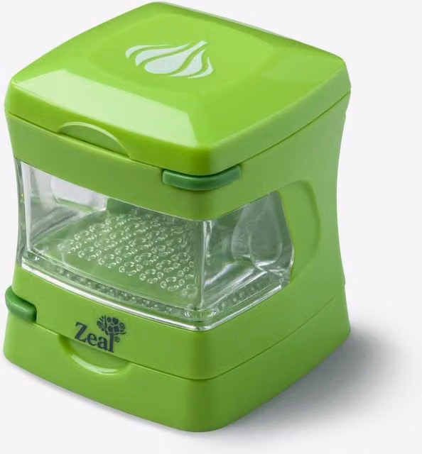 Zeal All in One Garlic Press, Dicer, Mincer and Cutter with Storage Container and Silicone Peeler, Green