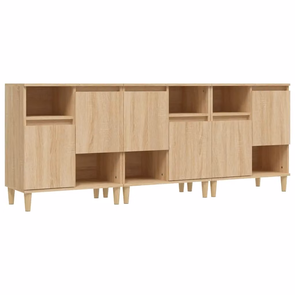 Berkfield Home Set of 3 Sonoma Oak Sideboards in Brown, W/D/H: 60 x 35 x 70 cm – 2