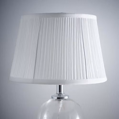 K LIVING Traditional Mushroom Fabric Light Shade in White and Grey for Modern Table, Floor or Ceiling Lamps, Diameter: 25.4 cm