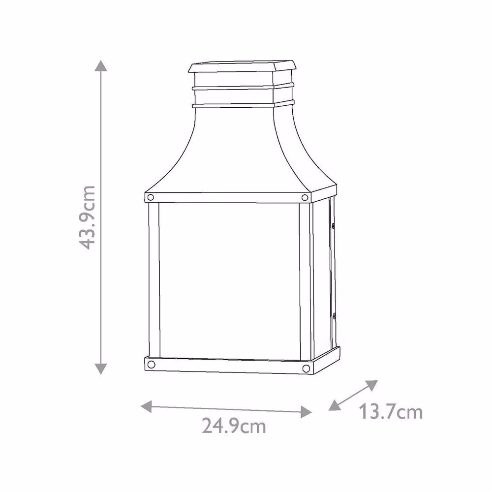 Netlighting Beacon Hill 2 Light Half Outdoor Wall Lantern in Museum Black, IP44 – 2
