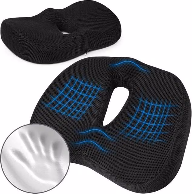 NESTLUNE Orthopedic Memory Foam Seat and Back Cushion Set, Black, W/D/H: 190 x 100 x 8 cm – 1