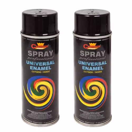 Sola Universal Gloss Enamel Spray Paint, Jet Black Glossy (RAL 9005), 2 x 400 mL – 2