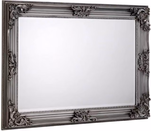 Cheshire Premium Rivano Rectangular Pewter Wall Mirror in Grey
