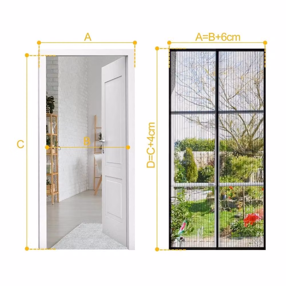 VOGREX Black Magnetic Mesh Mosquito Fly Screen Door Curtain – 2