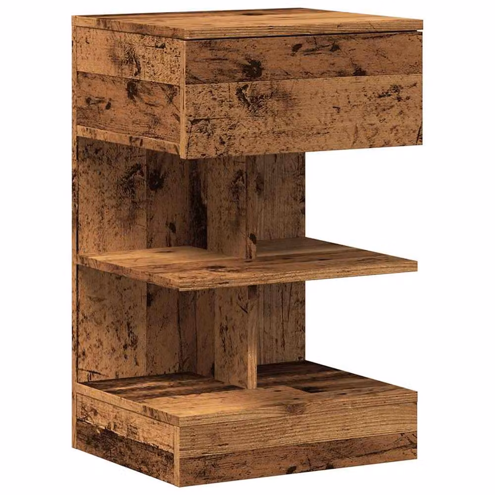 Berkfield Home Elegant Bedside Cabinet in Brown Old Wood, W/D/H: 40 x 35 x 65 cm – 3
